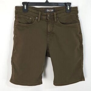 DU/ER No Sweat Short N2X Slim Mens 30 Olive Green Performance Stretch MSNS1011